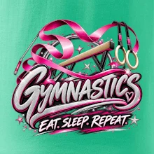 Gymnastická stuha a kruhy eat sleep repeat