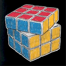 Rubikova kostka kreslená