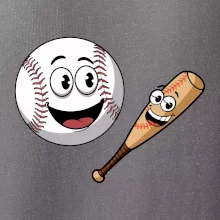 Parové triko - baseballová pálka a míček