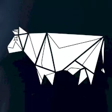 Origami kráva z boku