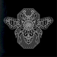 Steampunk včela černobílá