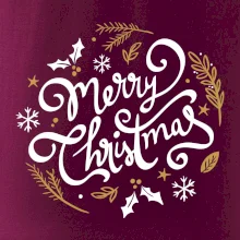 Merry christmas - nápis kulatý