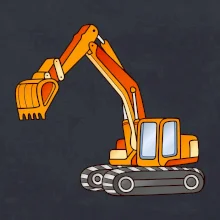 Bagr bez nápisu oranžový