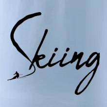 Skiing nápis lyžař