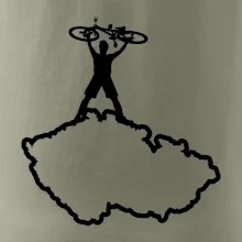 Mapa ČR - cyklista na prsou