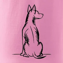 Pes kreslený zezadu