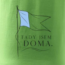 Tady jsem doma potápěčská vlajka Alfa s modrým polem