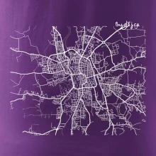 Mapy měst černobílé Budějce