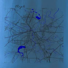 Plzeň mapa s vodními toky