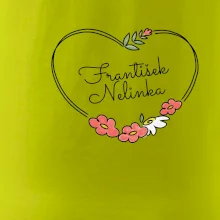 Tričko se jmény dětí - srdce na prsu