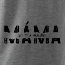 Černý nápis máma a jména dětí