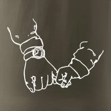 Táta a syn ruce obrys