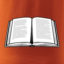 Kniha černobílá otevřená s textem