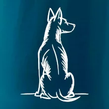 Pes kreslený zezadu