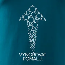 Vynořovat pomalu šipka vzhůru vytvořená z potápěčských bublinek