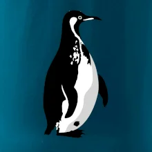 Tučňák černobílý z boku