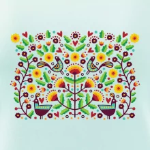 Folklor - barevně kvetiny obdélník