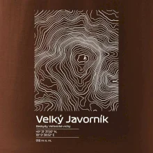 Velký Javorník - vrstevnice v obdélníku