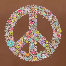 Peace symbol lístečky