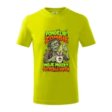 Pondělní zombie míchá kávu kostěnou rukou