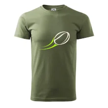 Minimalistický ragbyový míč v pohybu