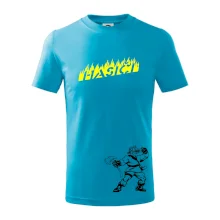 Hasič stojící - nápis hasiči - Velký nápis  na zádech