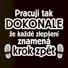 Pracuji dokonale krok zpět