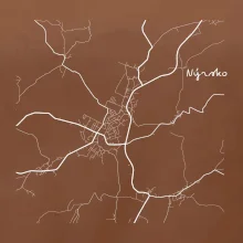 Černobílá mapa Nýrsko  340 22