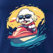 Lhasa Apso na vodním skútru