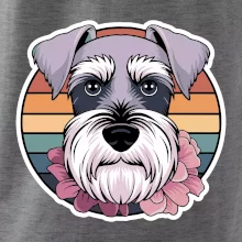 Knírač - fenka a květiny