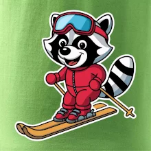 Mýval na lyžích - kreslený