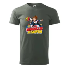 Rozzuřený curlingový skip s megafonem