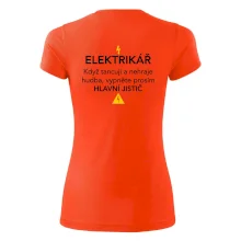Elektrikář - hlavní jistič - Nápis na zádech