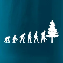 Evoluce dřevorubec - pila a strom