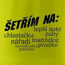 Nápis šetřím na Nápis šetřím na