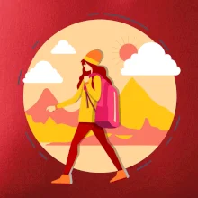 Barevný párový motiv na hory