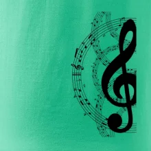 Houslový klíč a noty