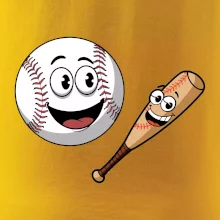 Parové triko - baseballová pálka a míček