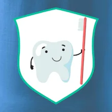 Zoubek na prsu - zubní kartáček