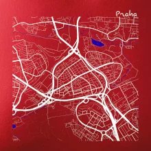 Praha - 14100 mapa s vodními toky