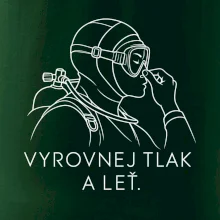 Vyrovnej tlak a leť potápěč v neoprenu držící si nos