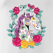 Kůň barevný s květinami