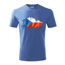 Česká vlajka v obrysu republiky