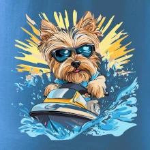 Yorkšírský teriér na vodním skútru