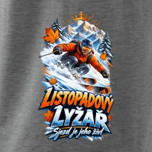 Listopadový lyžař král zasněžených svahů