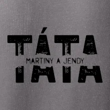 Černý nápis táta a jména dětí