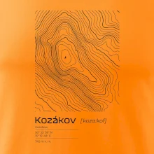 Kozákov - vrstevnice v obdélníku