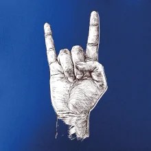 Rocková ruka kreslená