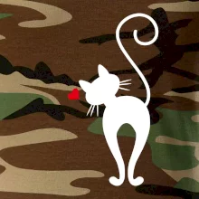 Zamilovaná kočka zezadu