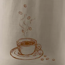 Hrnek plný čerstvé kávy